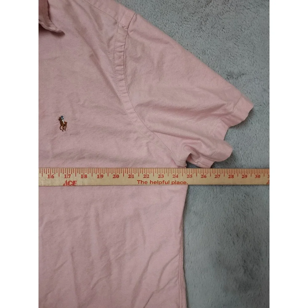 Polo Ralph Lauren Shirt Mens XL Classic Fit Oxford Short Sleeve Pink Flesh Pony
